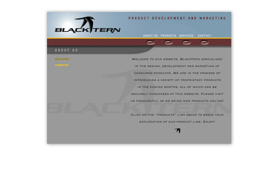 Website for the now-defunct Black Tern product development. 