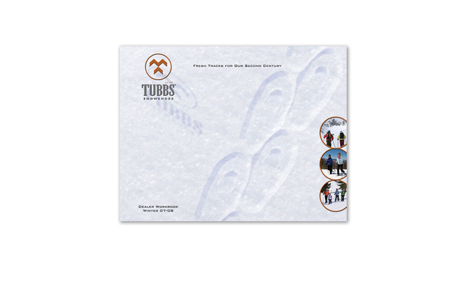 07-08 catalog cover for Tubbs Snowshoes.